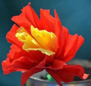 Decorative flower made of crepe paper