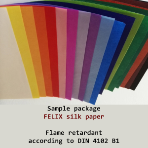 Product photo from Konzept-Shop.de - several sheets in DIN A4 of differently coloured FELIX silk paper. 