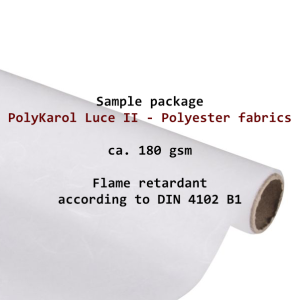 Immagine del prodotto per il tessuto in poliestere ritardante di fiamma PolyKarol Luce II. Tessuto bianco in rotolo.